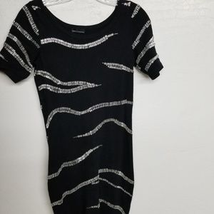 Beaded black knit dress